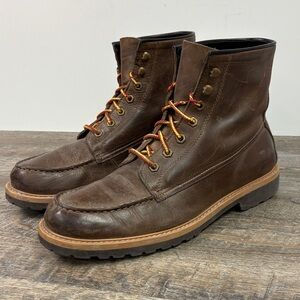 St. John’s Bay Leather Moc-Toe Lace-Up Boots (Men’s 10M)